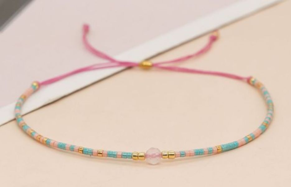 BRACELET - PINK BLUE TIE