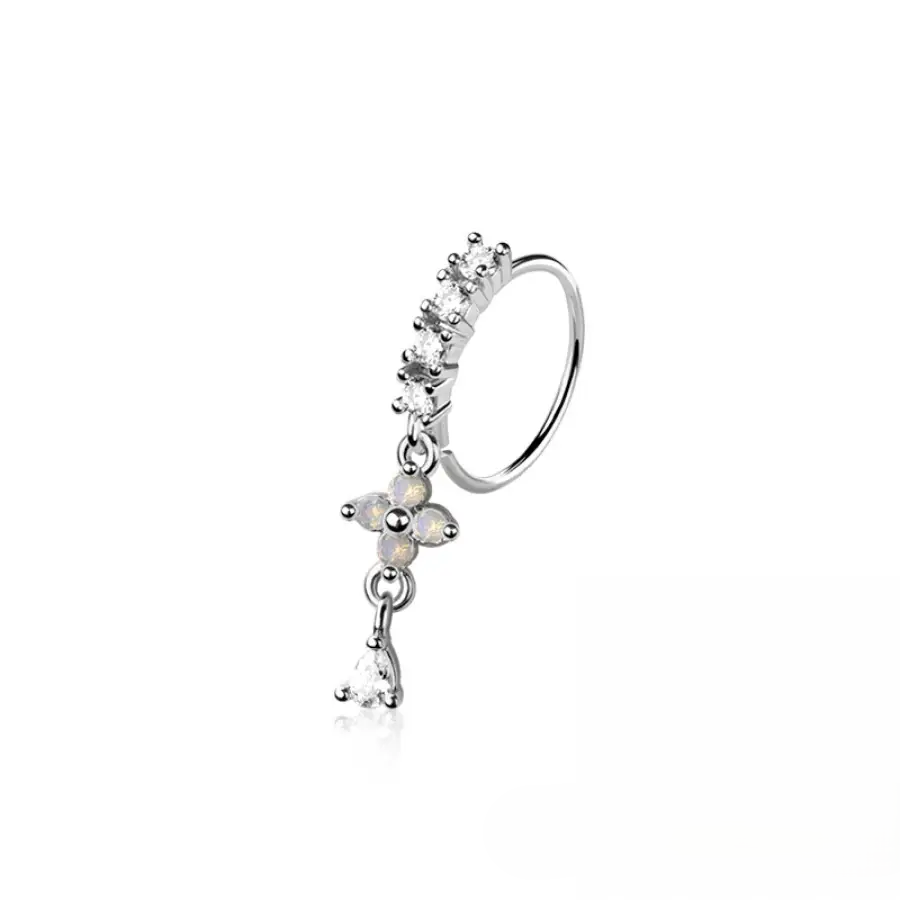 Nose - Hoop Flower - Silver - hotRAGS.com