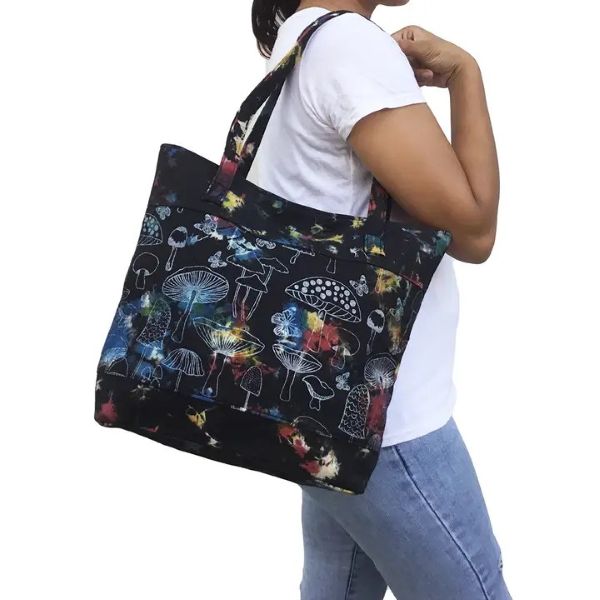 BAG - TOTE HIPPIE MUSHROOM PRINT