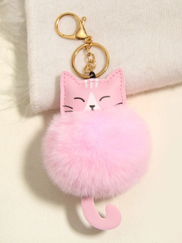 KEYCHAIN - CAT PLUSH - PINK