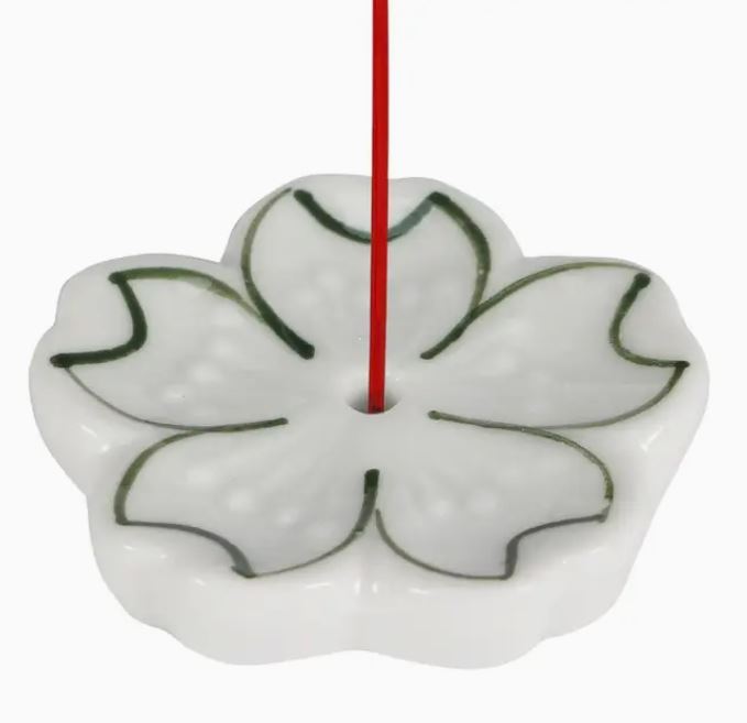 INCENSE BURNER - SAKURA CHERRY -Green White - hotRAGS.com