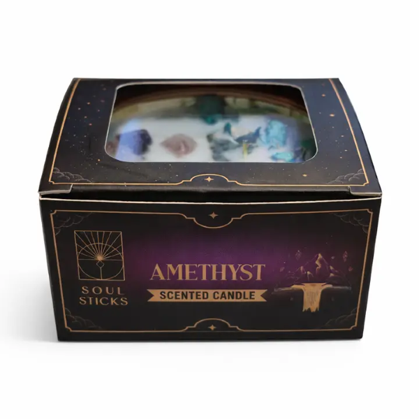 CANDLE - AMETHYST CRYSTAL SMUDGE