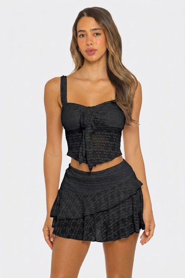SKIRT - MINI LACE - BLACK