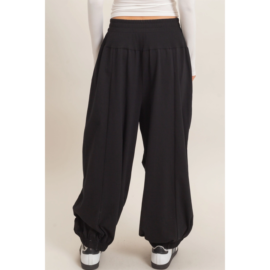 PANT - BAGGY SCRUNCH BOTTOM - Black