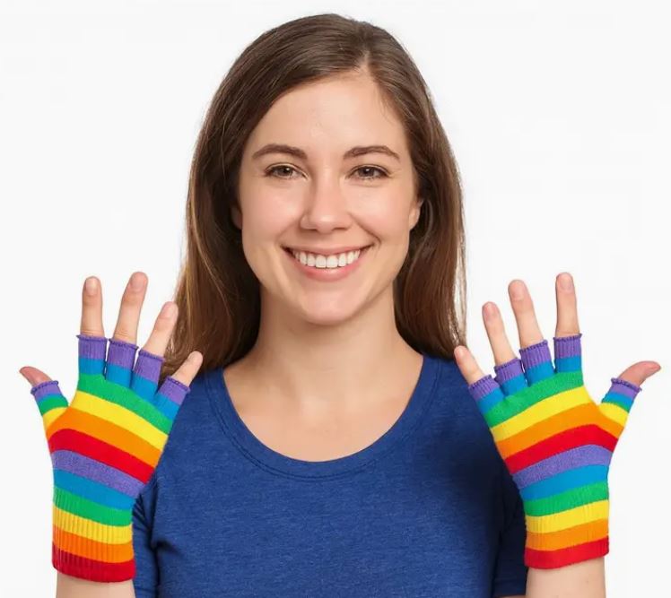 GLOVES - FINGERLESS RAINBOW - Short