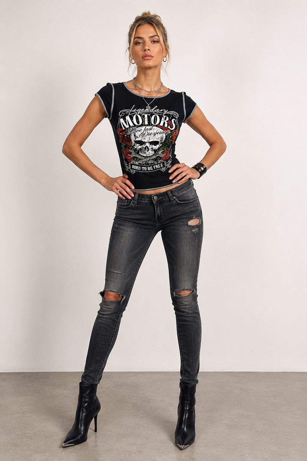 JR T-Shirt - SKULL LEGENDARY MOTORS