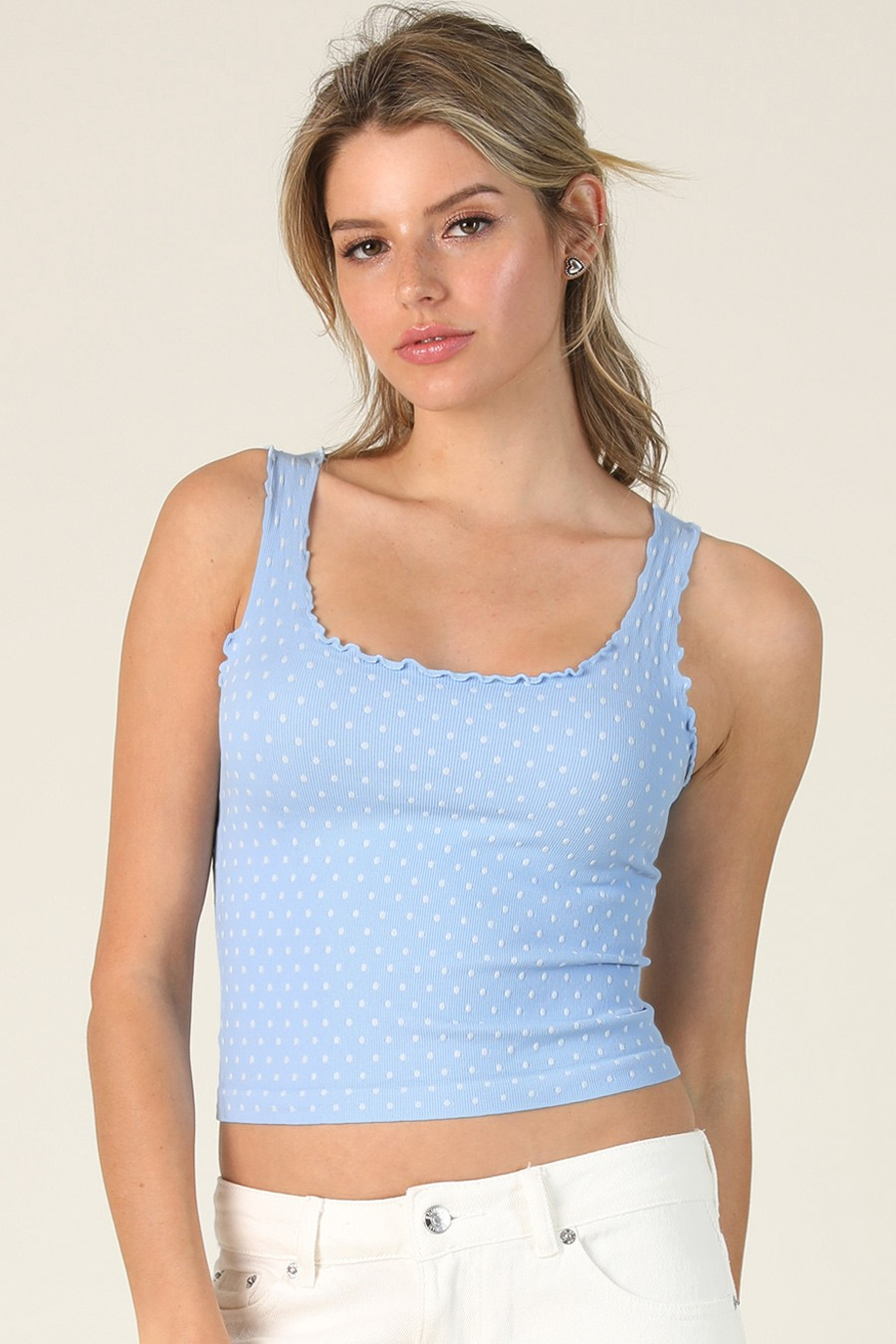 JR TANK CROP - POLKA DOT EDGE