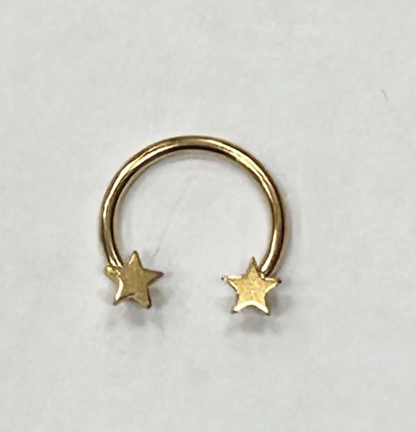 HORSESHOE - 16G STARS - GOLD