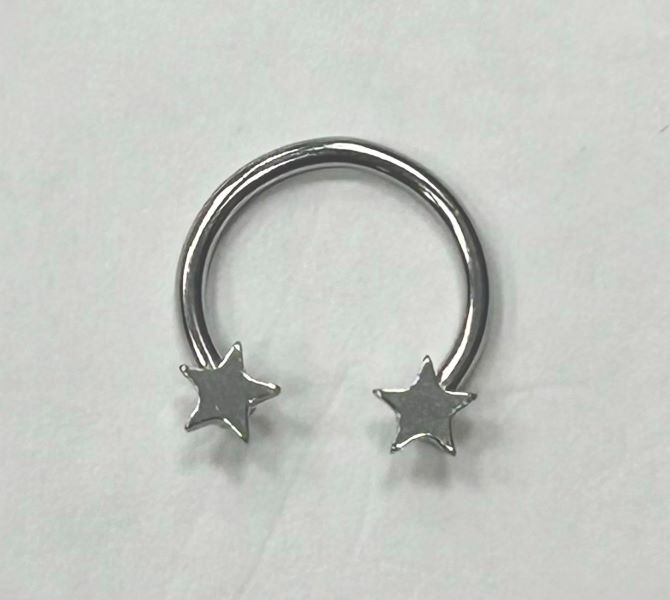 HORSESHOE - 16G STARS - SILVER