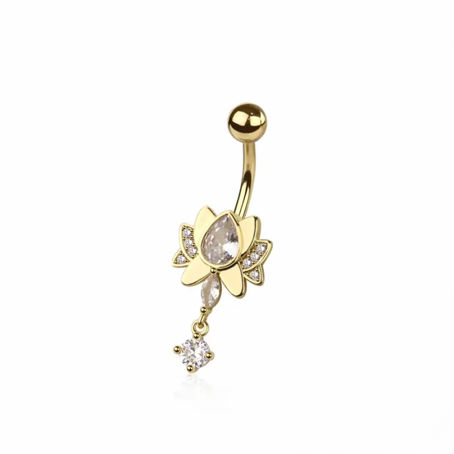 BELLY RING - LOTUS - GOLD