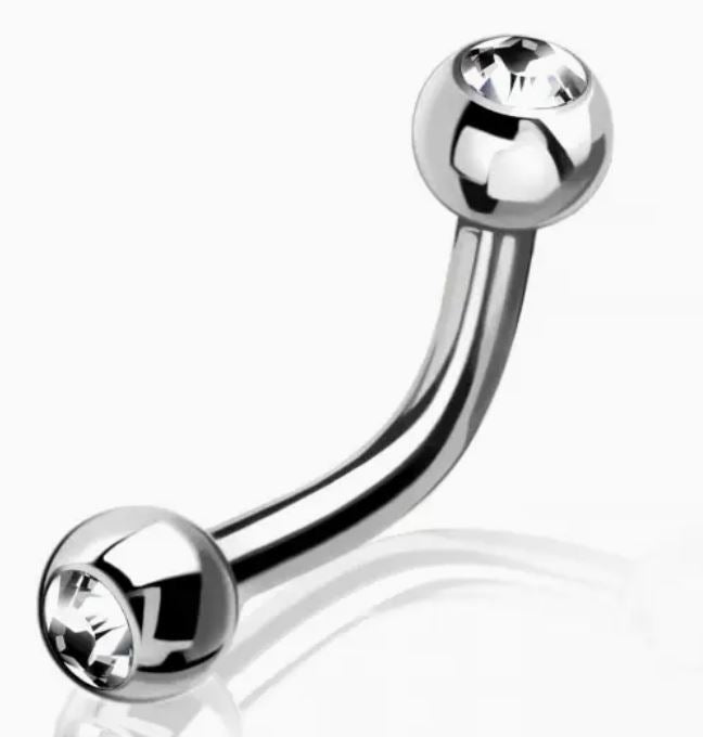 EYEBROW - 16G 5/16 3MM CZ - Silver
