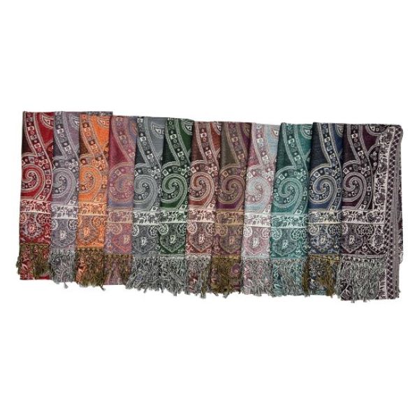PASHMINA - PAISLEY MULTI PRINT - Dark