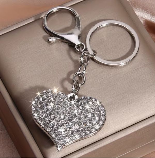 KEYCHAIN - HEART BLING - SILVER