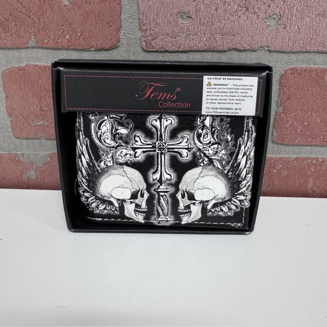 Wallet - Black Skull Cross