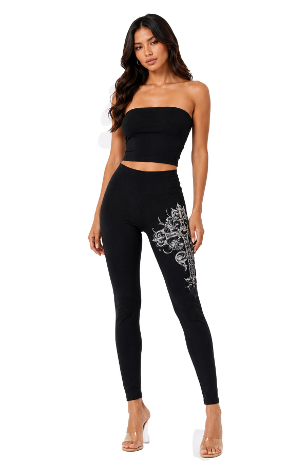 PALAZZO PANT - FLAIR Black Cross