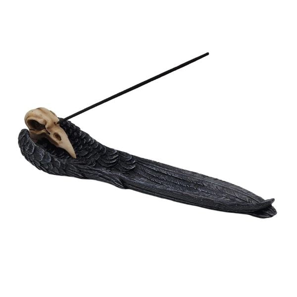 INCENSE BURNER - RAVEN SKULL Crow