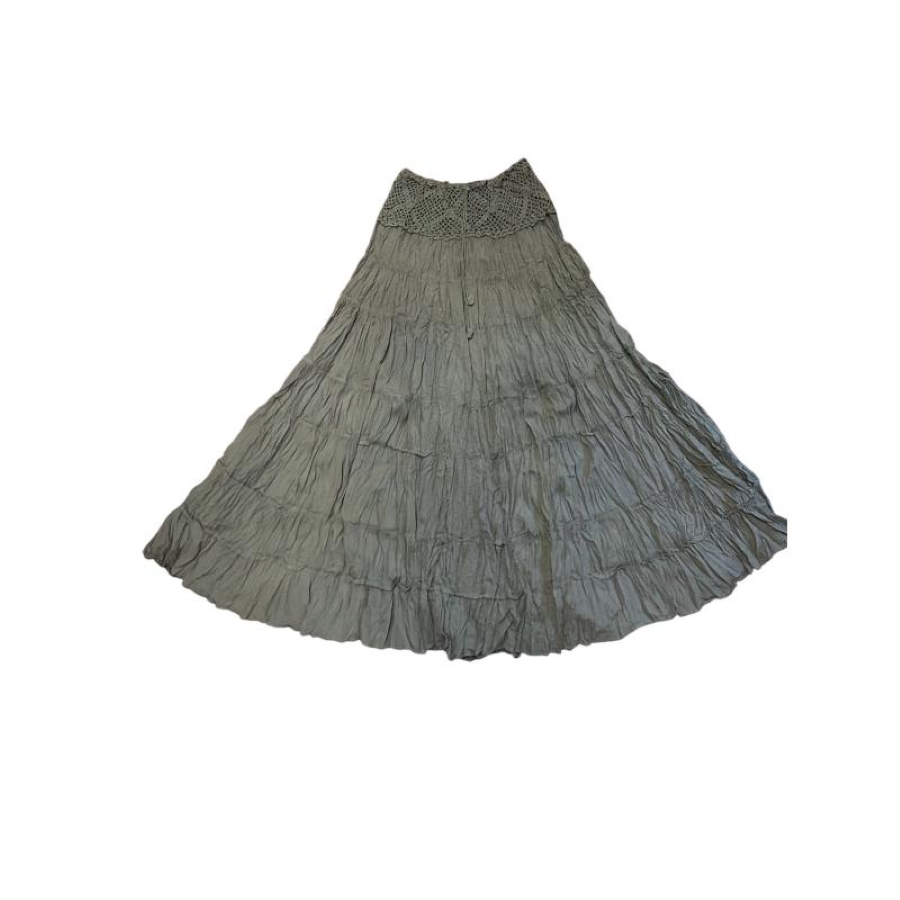SKIRT - MAXI OMBRE CROACHET - SAGE