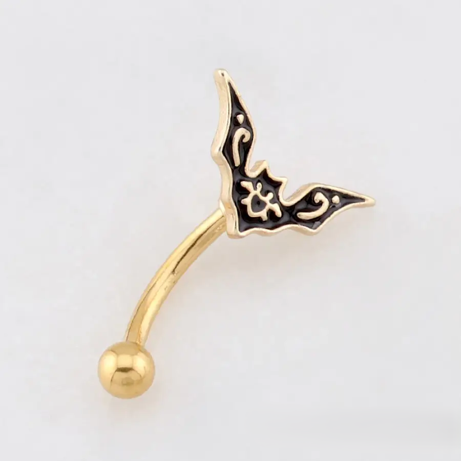 EYEBROW - 16G BAT GOTHIC - GOLD