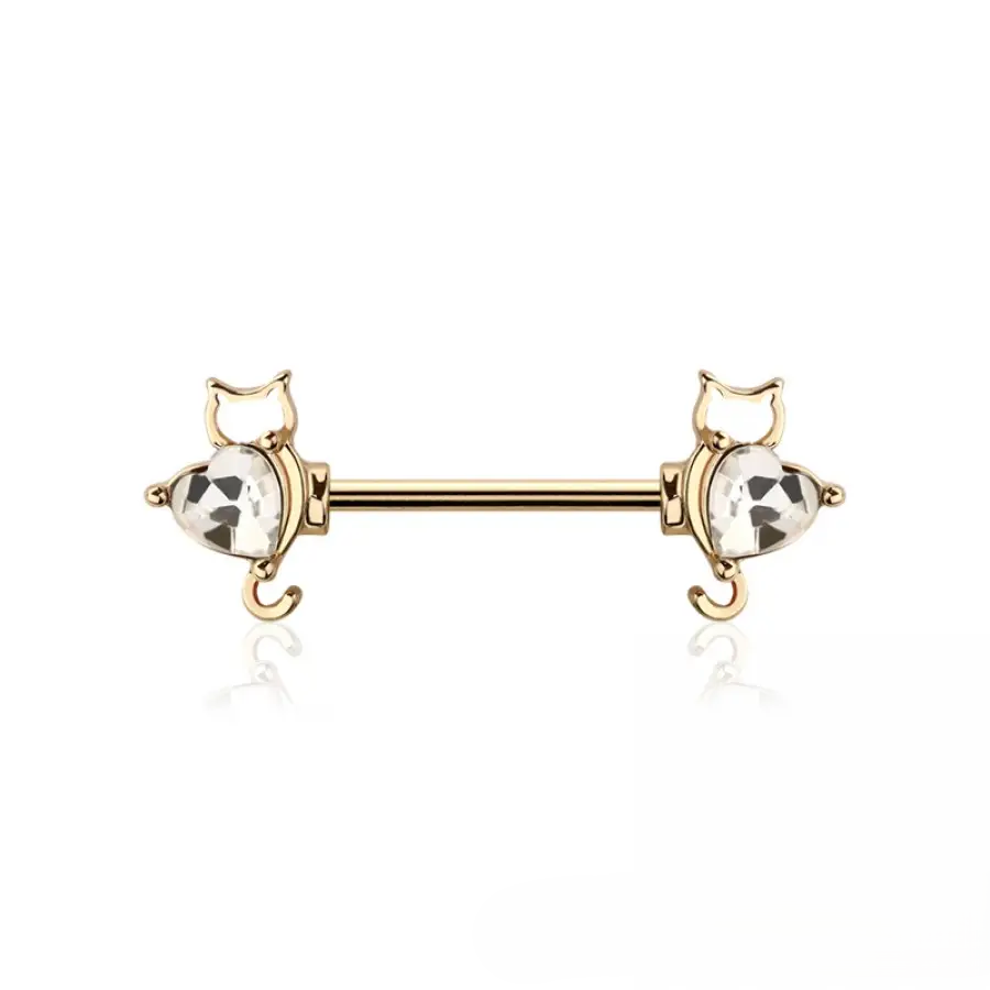 NIPPLE - 14G CAT - GOLD