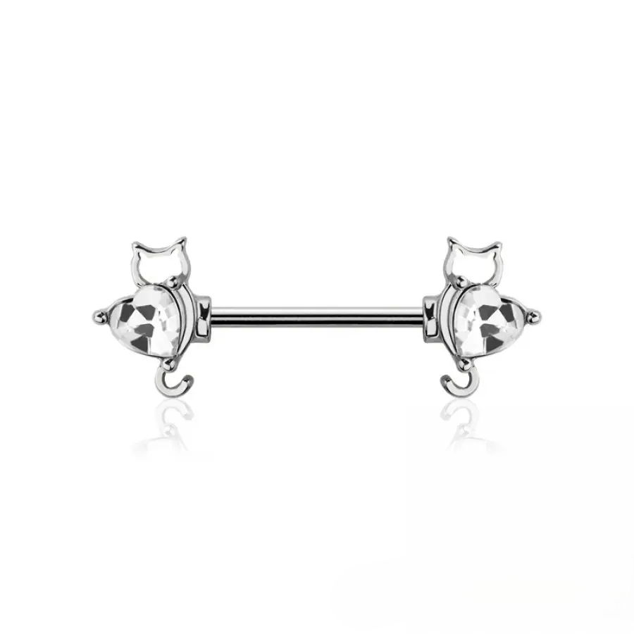 NIPPLE - 14G CAT - SILVER