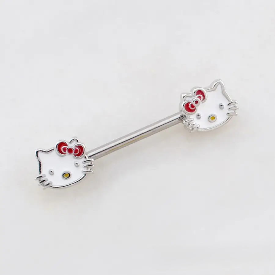 NIPPLE - 14G HELLO KITTY - SILVER
