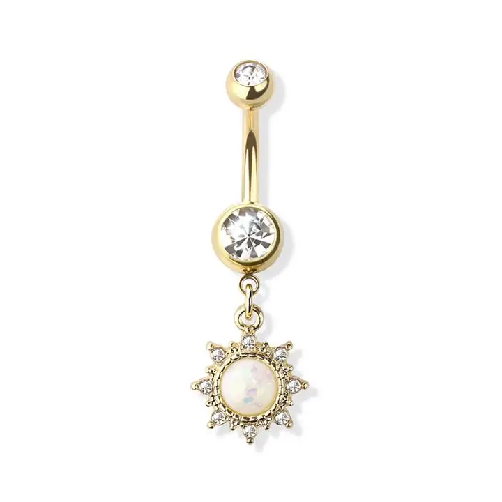 BELLY RING - OPAL SUN - GOLD