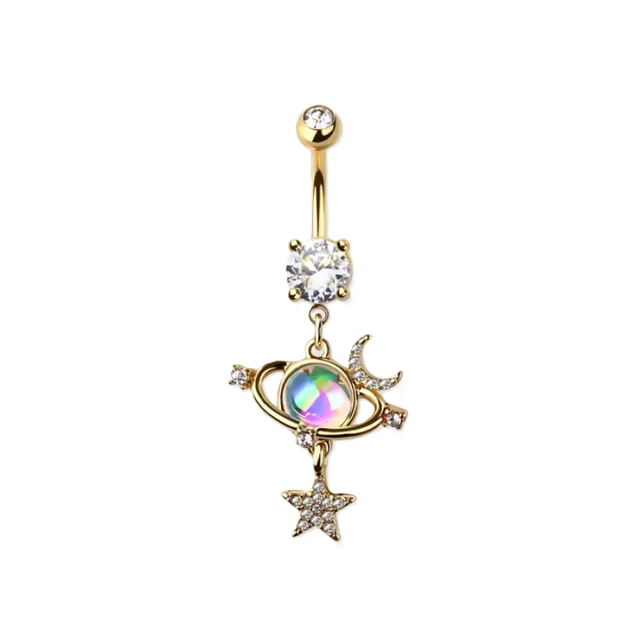BELLY RING - ORBIT PLANET - GOLD