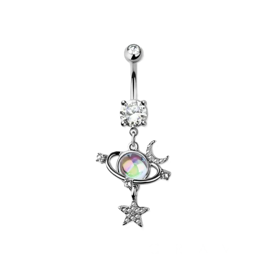 BELLY RING - ORBIT PLANET - SILVER