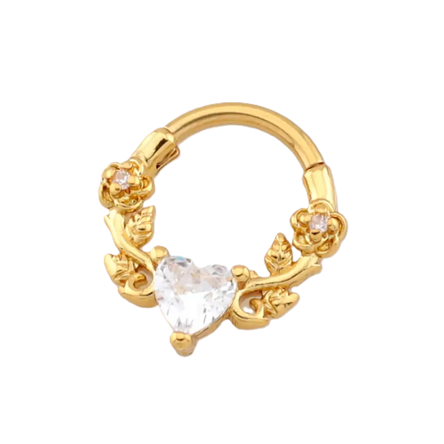 SEPTUM - 16G VINE ROSE Clear - Gold