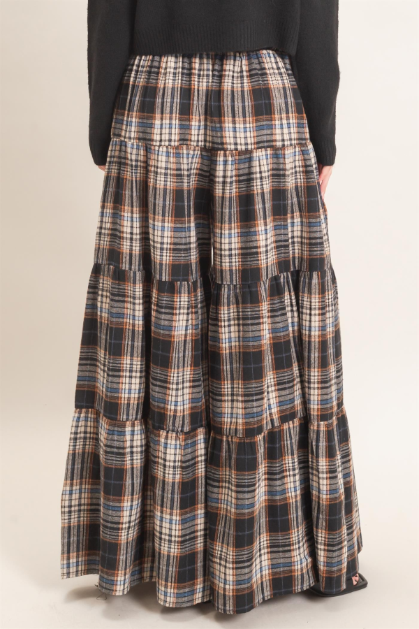PANTS - FLANNEL WIDE LEG - Black