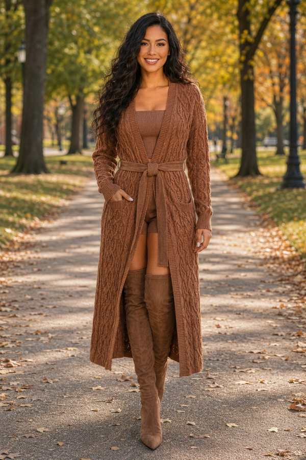 CARDIGAN - MINERAL WASH - Mocha