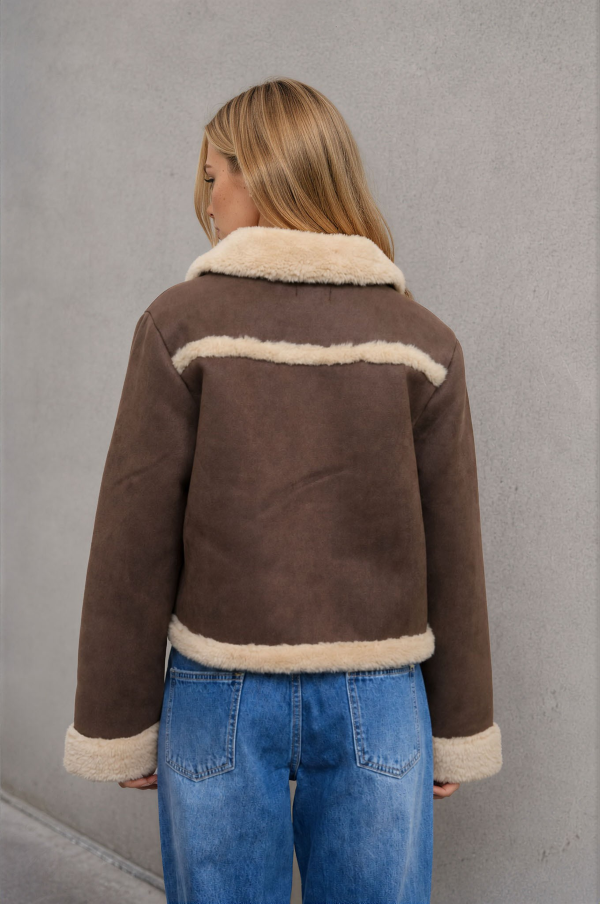 JACKET - FUR TRIM - Brown