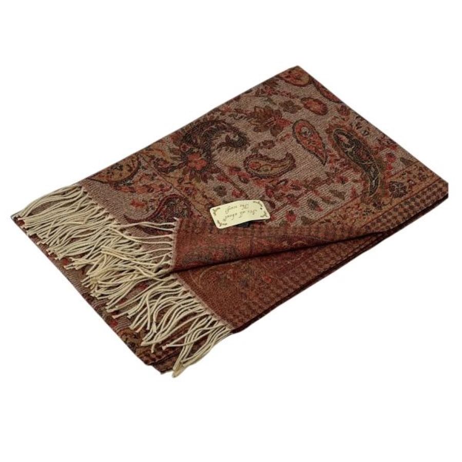 Pashmina - Red Paisley Cashmere