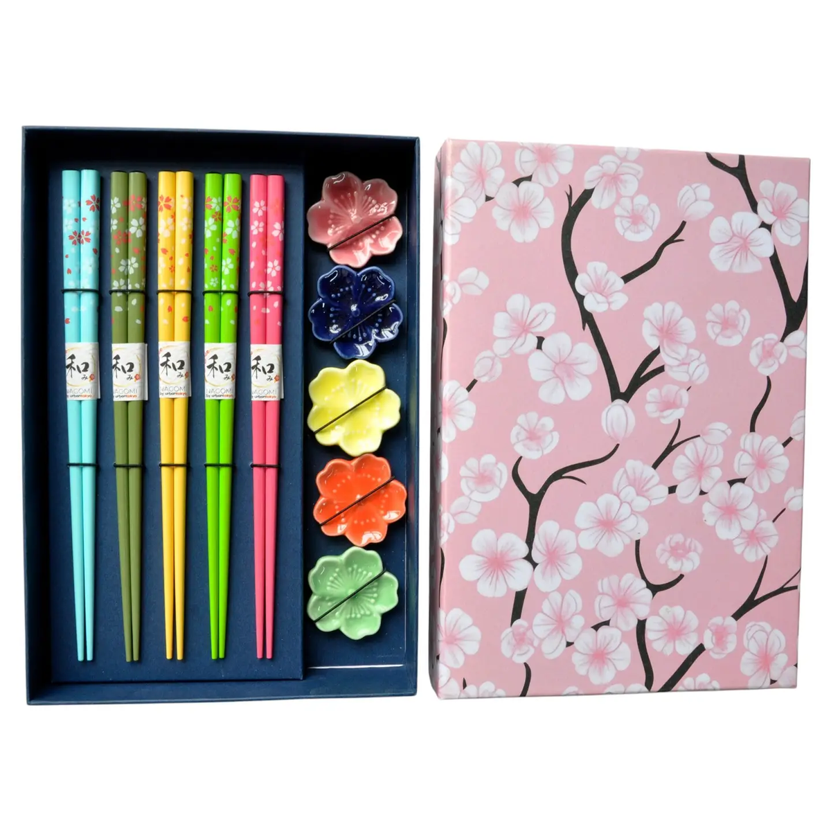 CHOPSTICKS - 5 PAIR CHERRY Blossoms 1 - Assorted Flower