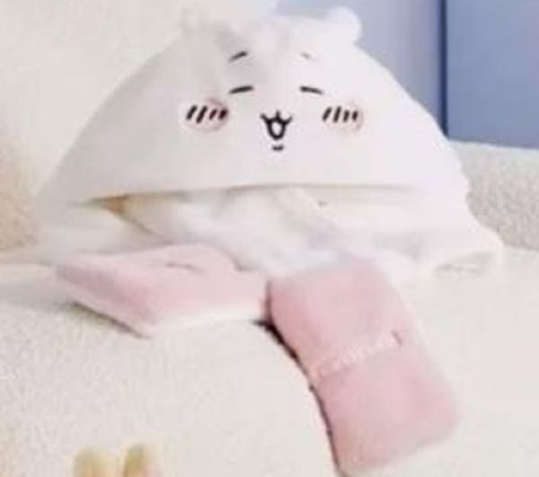 HAT - PLUSH CHIIKAWA - WHITE PINK