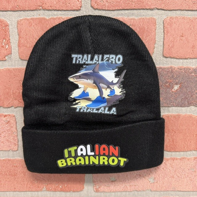 BEANIE - BRAIN ROT SHARK PRINTED