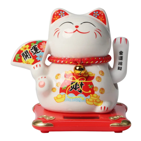 Statue - Lucky Cat Solar 5"