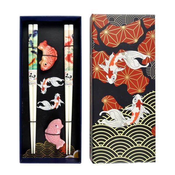 CHOPSTICKS - 2 PAIR KOI AND REST