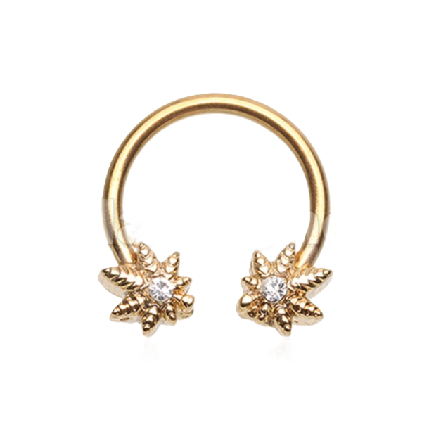 HORSESHOE - 16G POT LEAF - GOLD