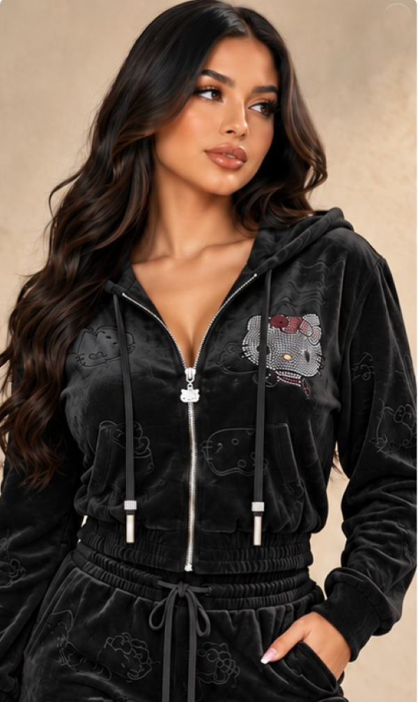 JR HOODY ZIP UP Top- HELLO KITTY