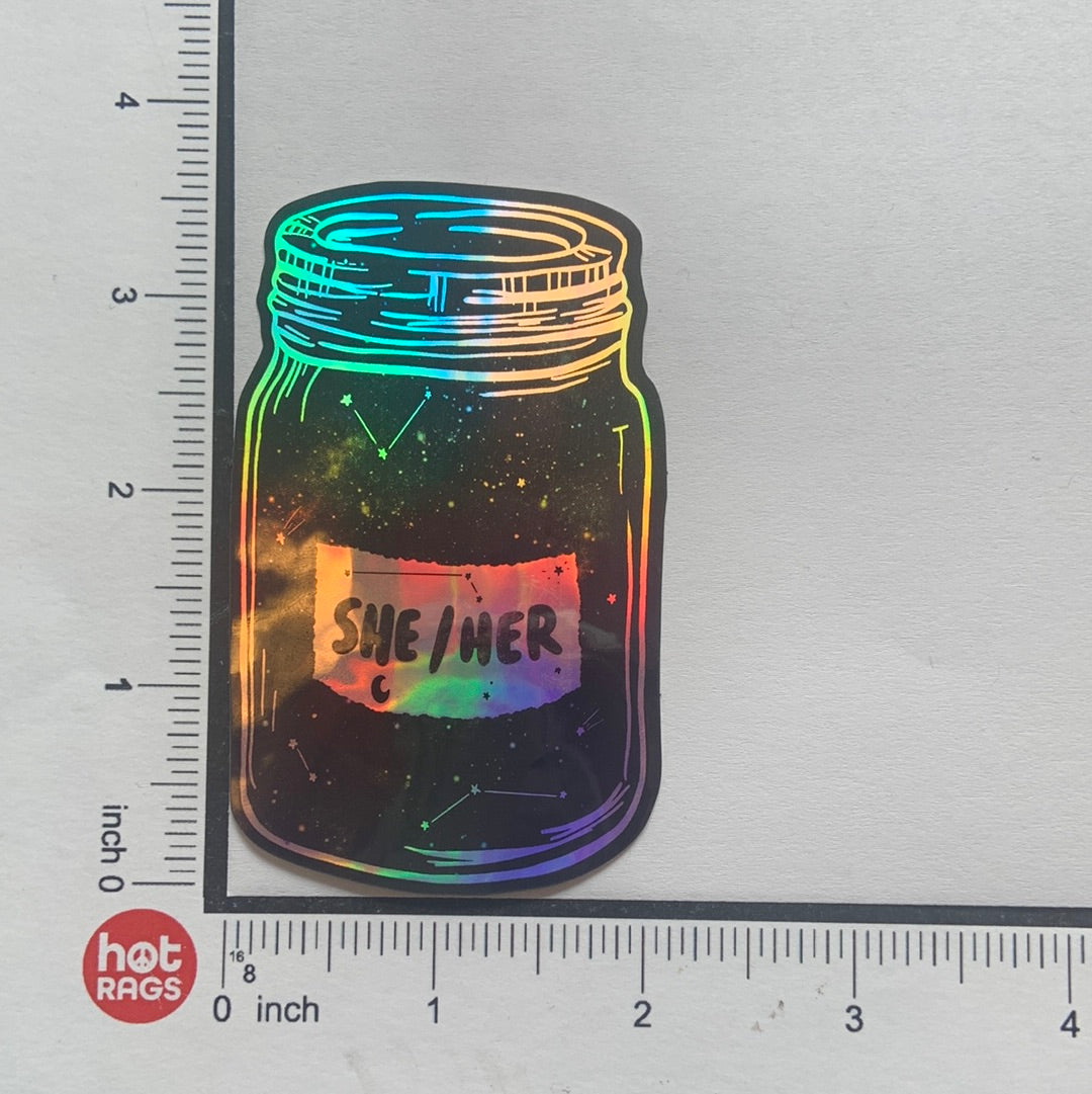 Sticker Pronoun She/her Holographic-hotRAGS.com