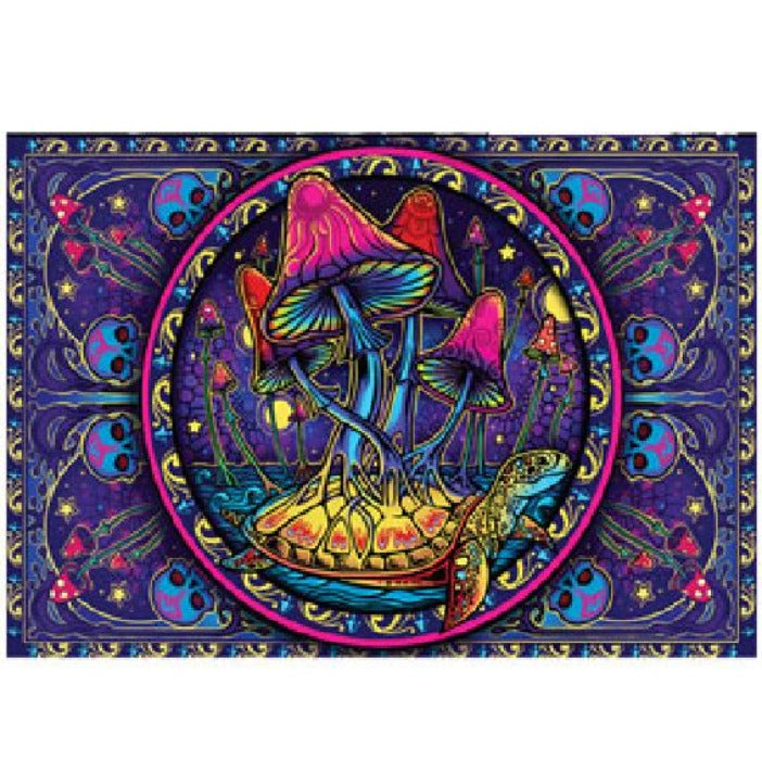 Tapestry - Mushroom 3d Skull Tap - 60x90-hotRAGS.com