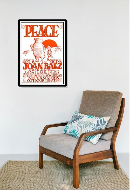 Concert Poster - Joan Baez w/the Grateful Dead Poster, Concert for Peace, Mt. Tamaipais, Marin County, California-hotRAGS.com