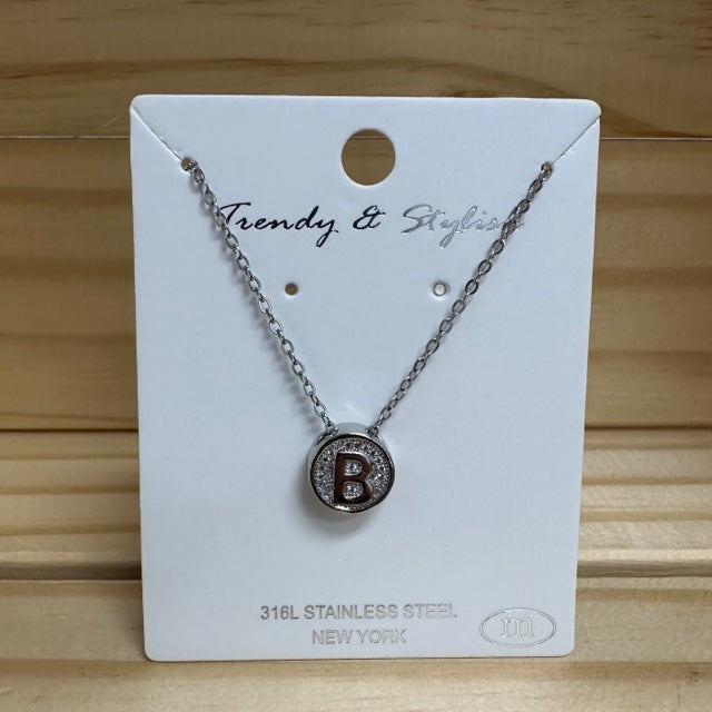 Necklace - Silver Letter B-hotRAGS.com