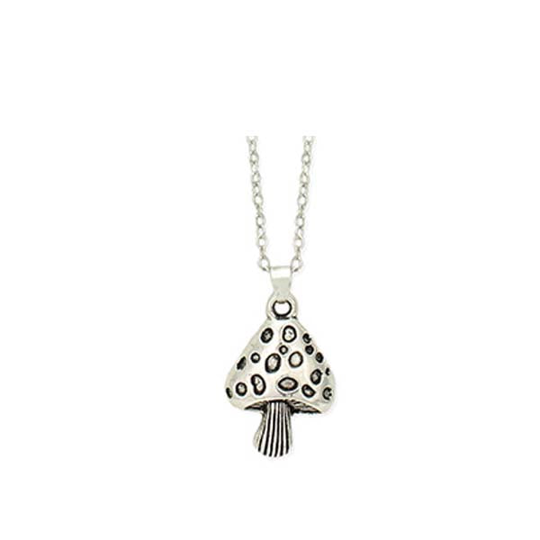 Necklace Silver Toadstool Mushroom-hotRAGS.com