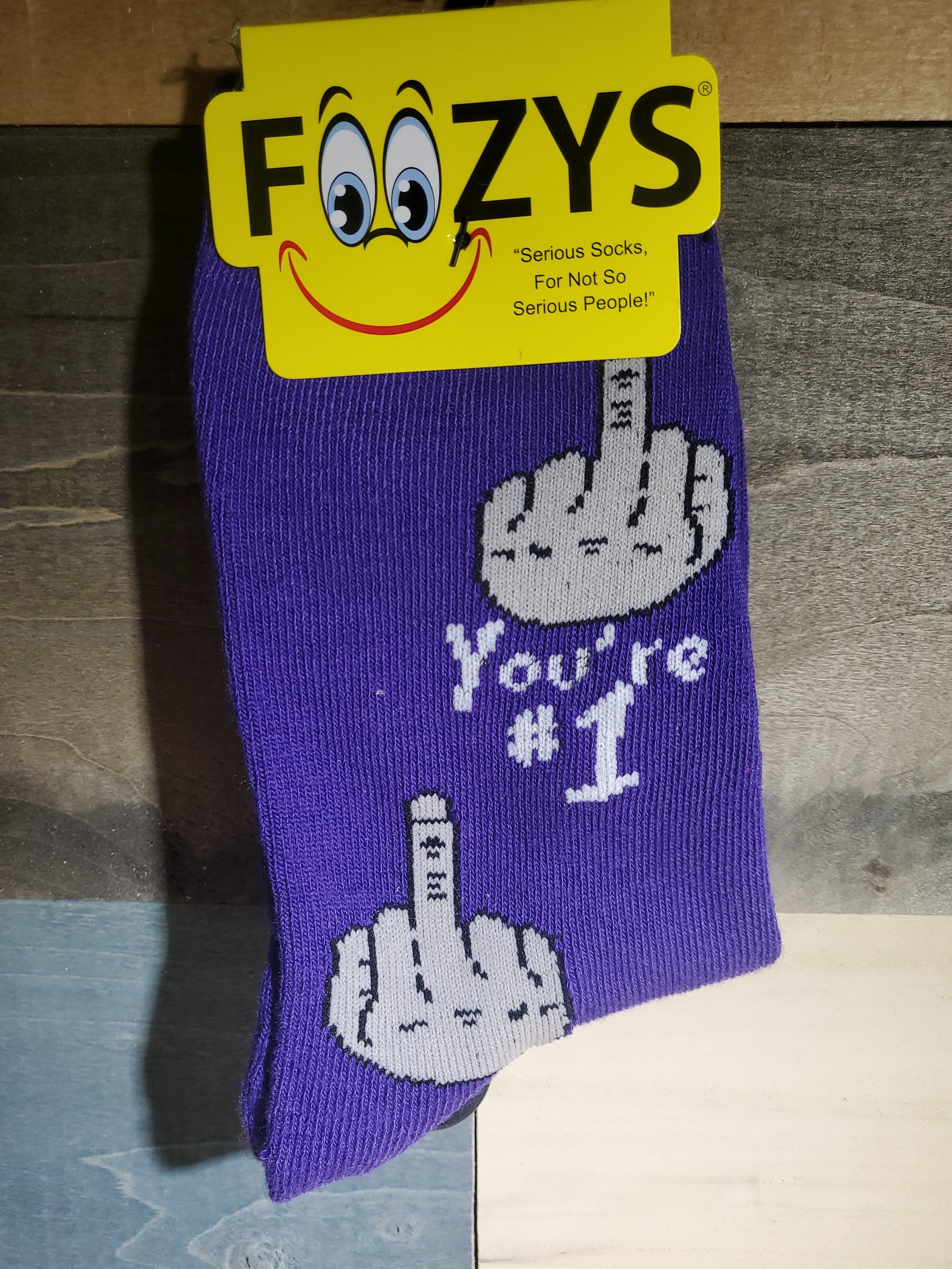 Socks You're #1 Finger Purple-hotRAGS.com