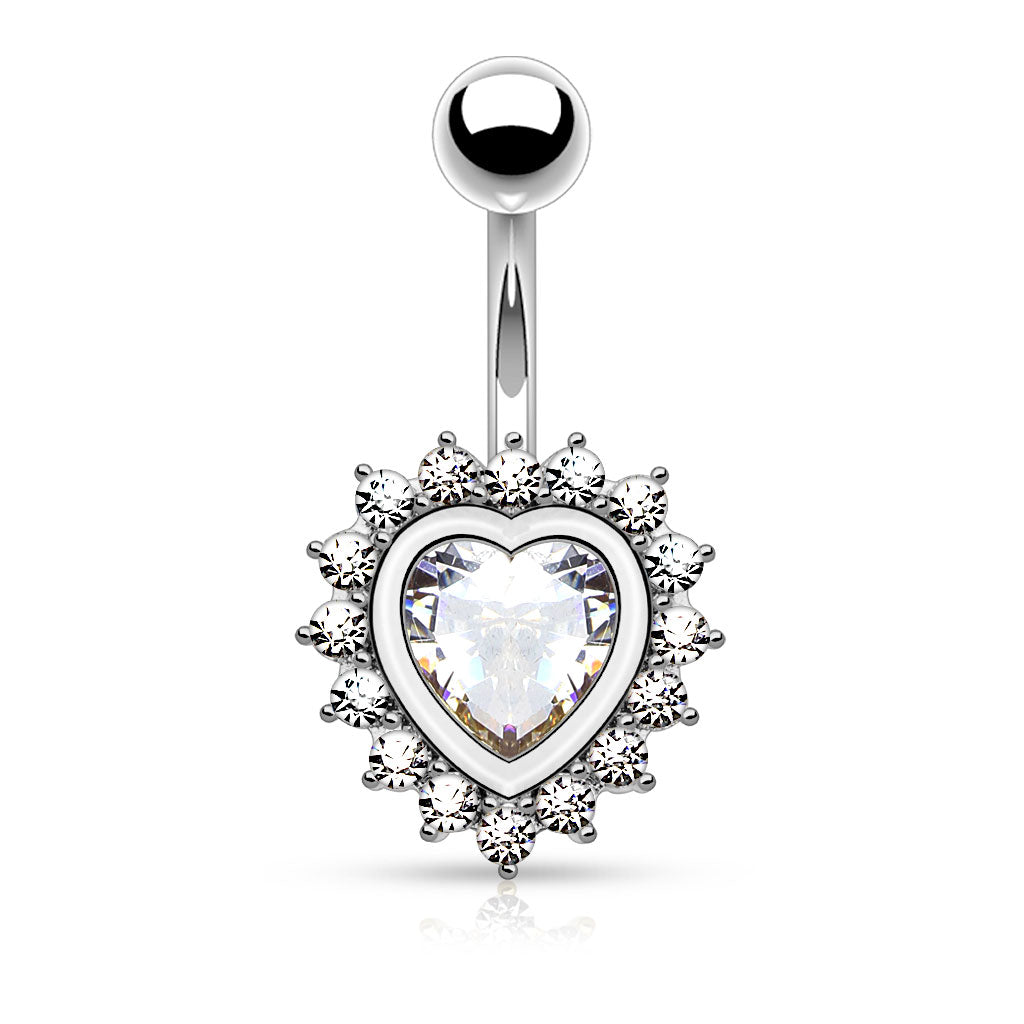 Belly Ring Heart Cz Large Hear-hotRAGS.com