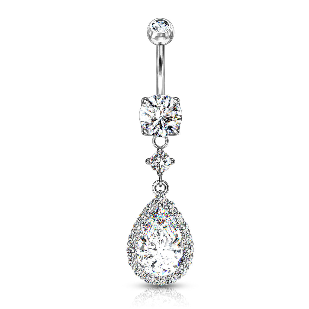 Belly Ring Tear Drop Cz-hotRAGS.com