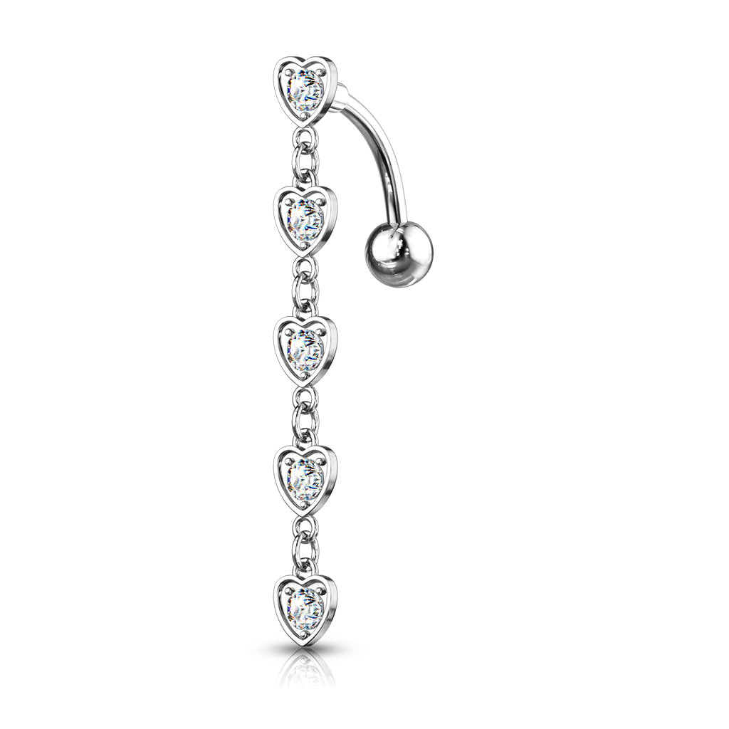 Belly Ring Hearts 5 Dangle-hotRAGS.com
