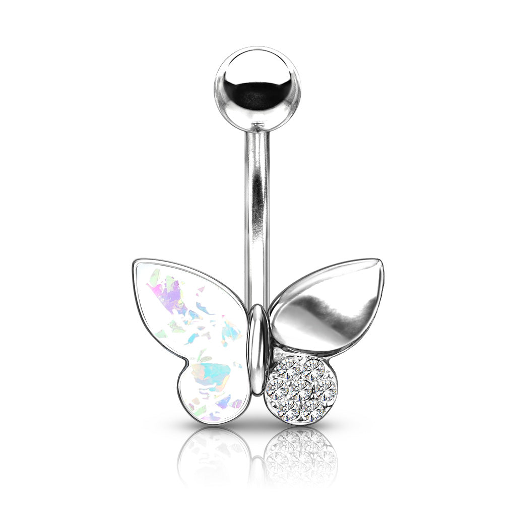 Belly Ring Butterfly Opal Glit-hotRAGS.com